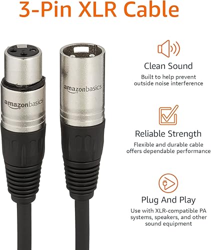 Miniatura 4 de Yaxa Basics XLR - Cable de micrófono para altavoz o sistema PA, todos los conductores son de cobre, revestimiento de PVC de 15/64 pulgadas, 25