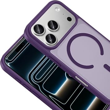 Coverzone iPhone 17 Pro Max İle Uyumlu Kılıf Magsafe Manyetik Kablosuz Şarj Uyumlu iPhone 17 Pro Max için kilif Z-Babet Derin Mor