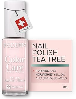 PODERM Swiss-Made Antifungal Nail Polish – Nude Blush | Breathable Treatment with Tea Tree, Silicon & Biotin | Strengthens, Repairs & Conceals Yellow, Brittle & Damaged Nails | Podiatrist-Developed