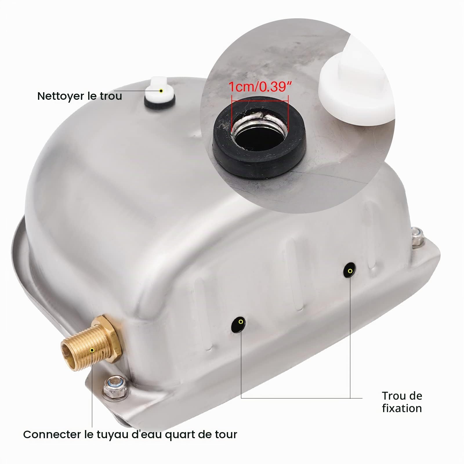 Abreuvoir Automatique pour Chevaux en Acier Inoxydable avec 1/2" Robinet à Flotteur en Laiton, Abreuvoir pour Chiens, Chevaux, Bovins, ChèVres, Alpagas, Porcs