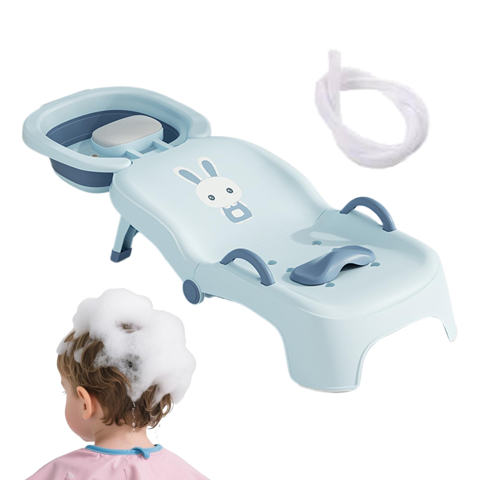 Sedia pieghevole per shampoo per bambini, regolabile, portatile e leggera | Sedia pieghevole per bambini, per lavare i capelli, per ragazze, casa, bagno, toilette e parrucchiere