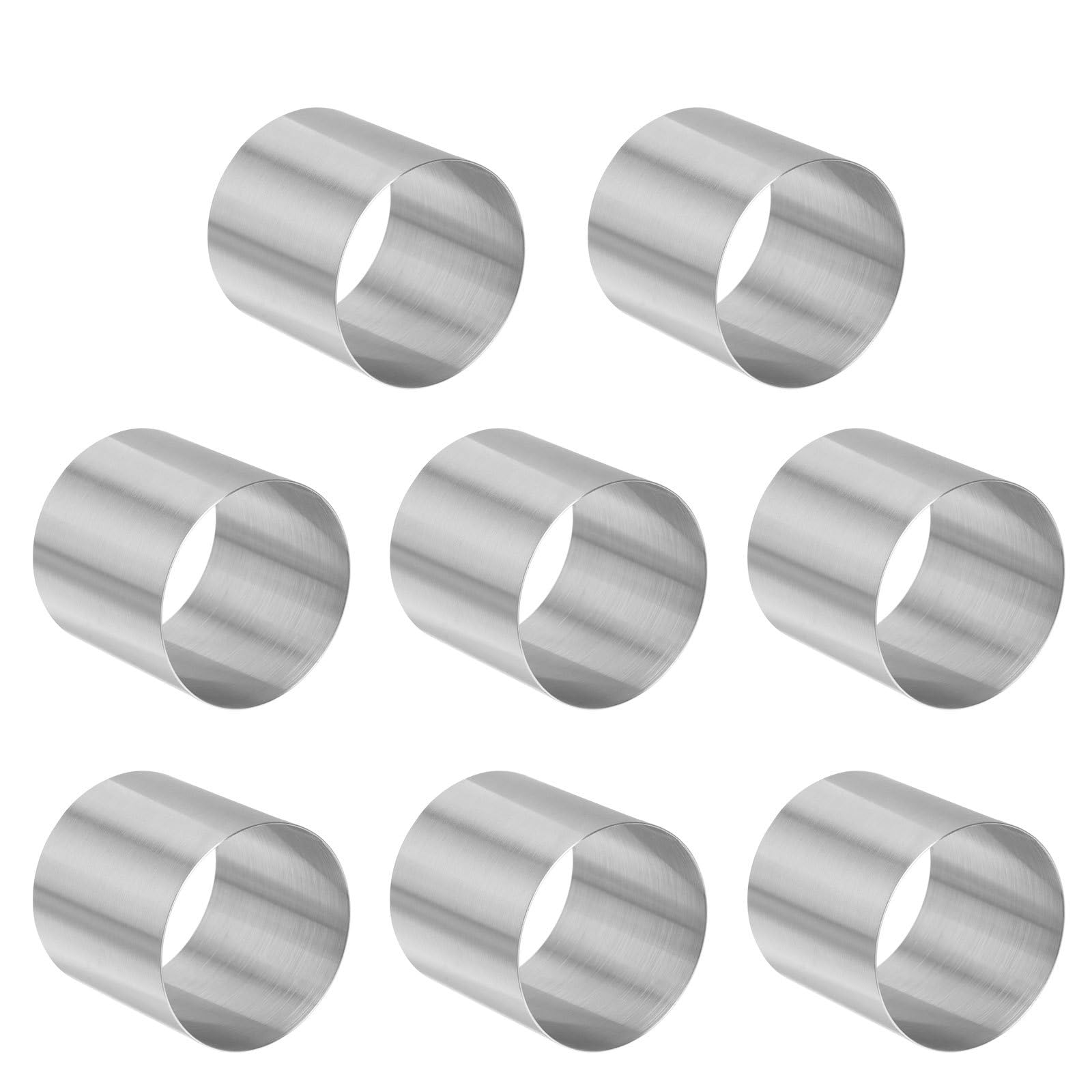 8 Moldes Redondos para Mousse de Acero Inoxidable, Mini 5x5x5 Cm, Set de 8 Piezas, Molde para Pastel y Galletas, Utensilios para Hornear y Repostería, Fácil Desmoldado,