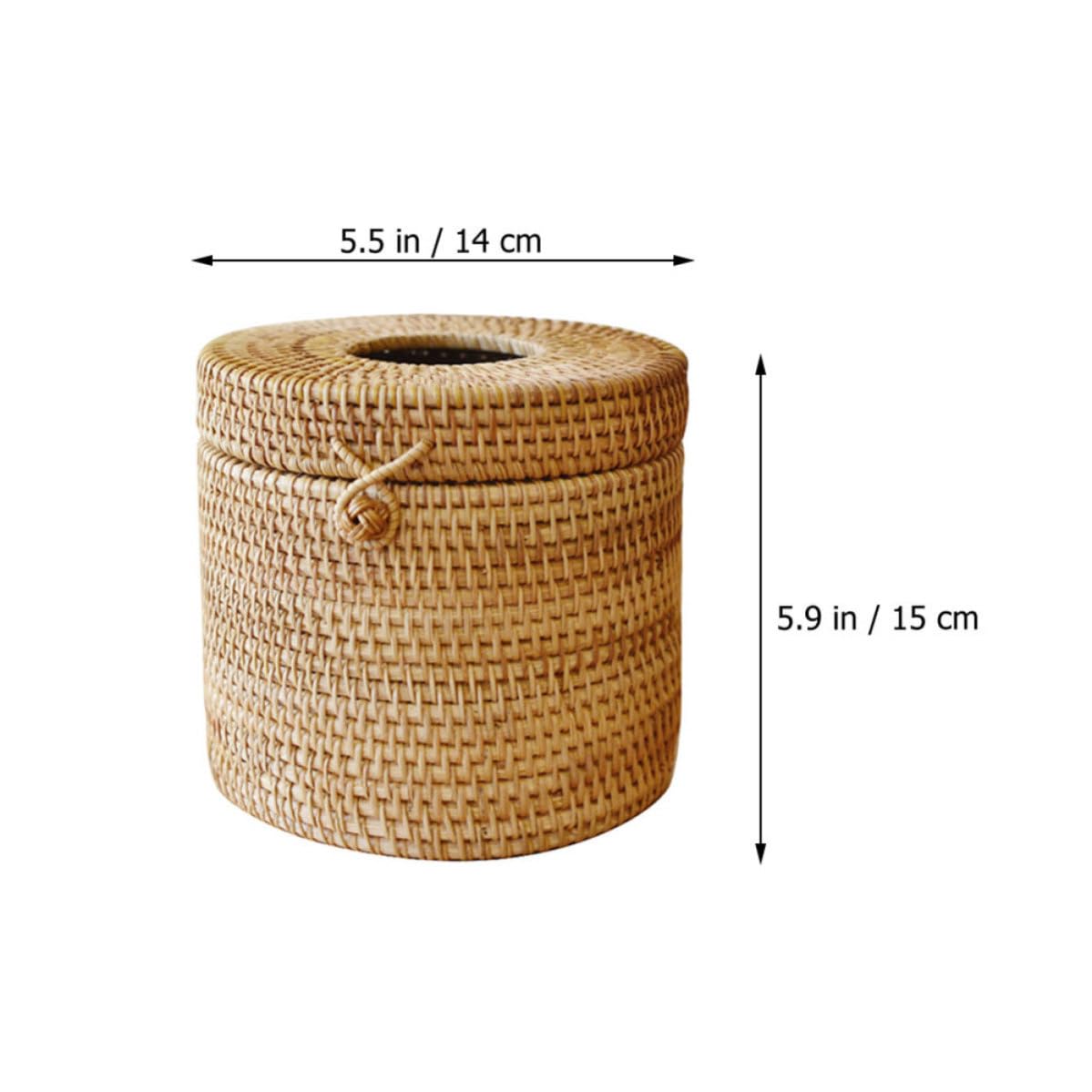 Alasum 1pièce Boîte à Mouchoirs Rotin Tressé Naturel Support Napkin Décoratif pour Salon et Chambre Rangement Élégant et Artisanal