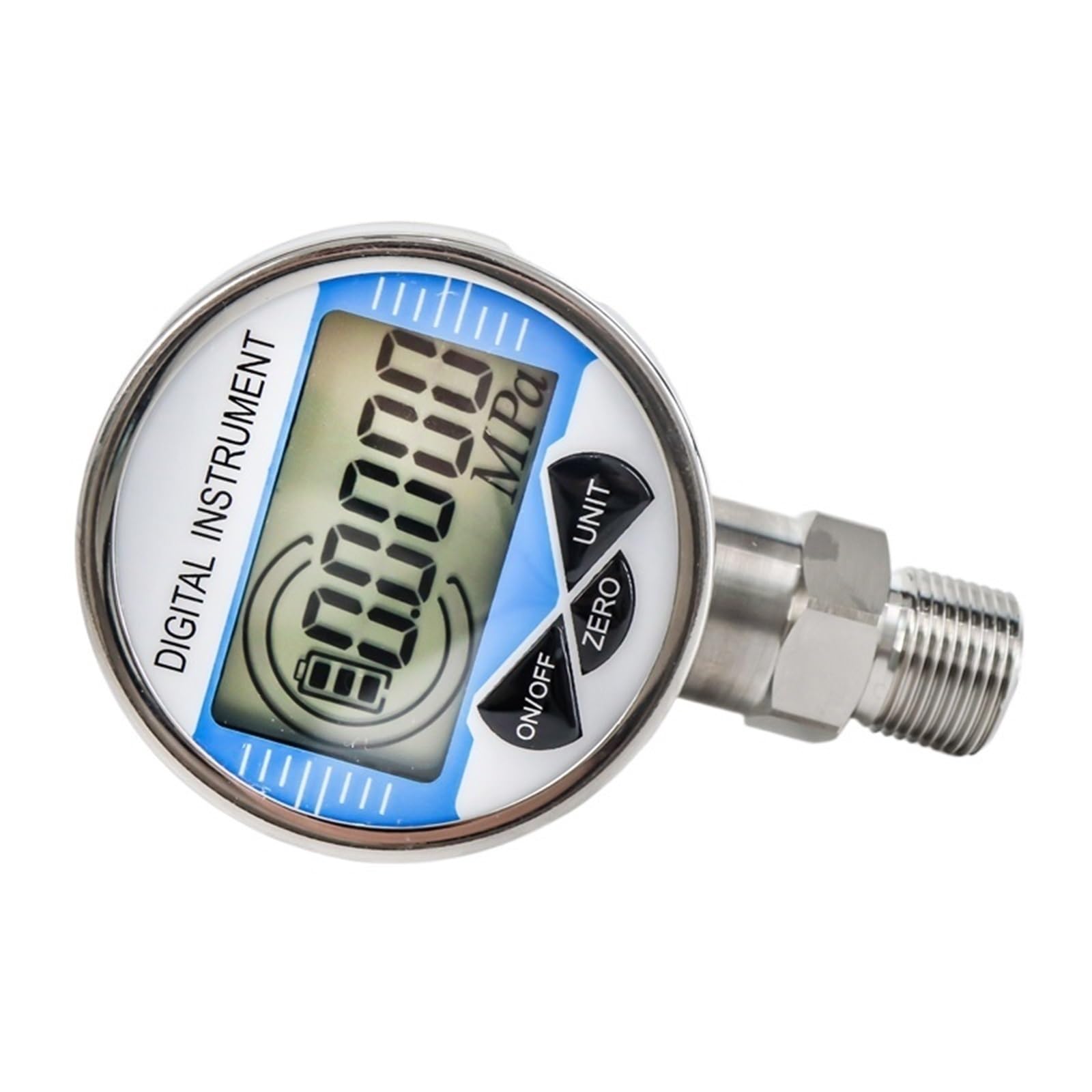 Manómetro digital, Precisión Digital pantalla de alta precisión presión positiva y negativa manómetro vacío 60mpa M20 * 1,5 NPT1/2(60mm,0-1.6Mpa)