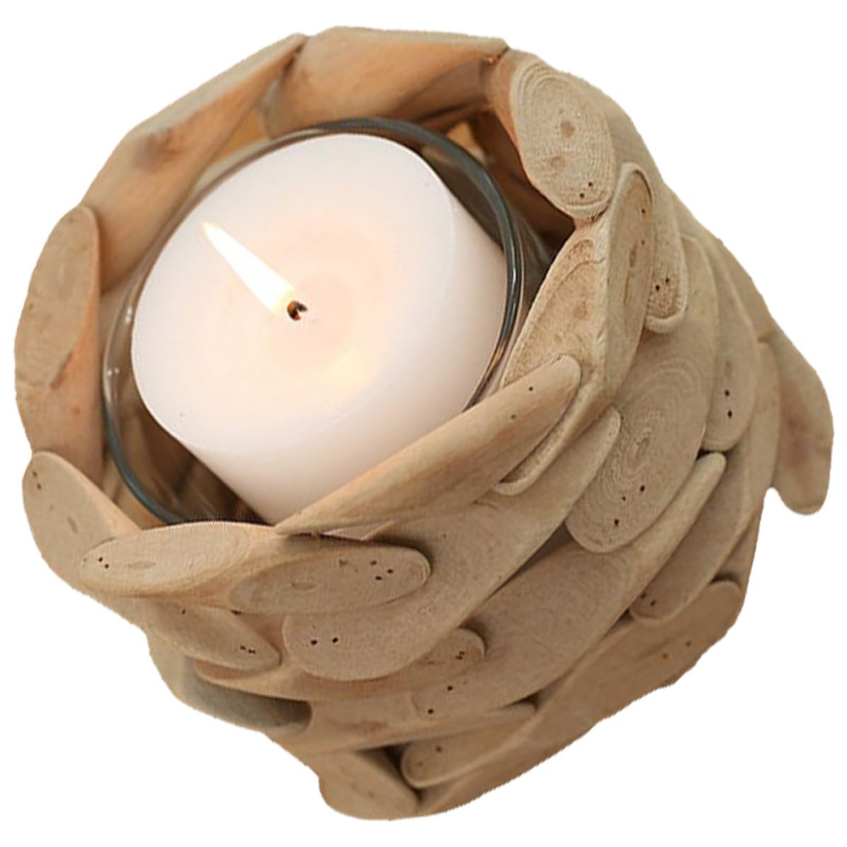Portacandele Rotondo Decorativo in Legno Fatto per Matrimonio