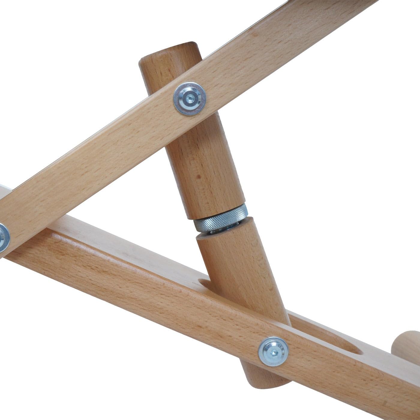 Mendler Kniestuhl HWC-Q46, Sitz-/Kniehocker höhenverstellbar Rollen Stoff/Textil (200g/m²) Holz - Creme