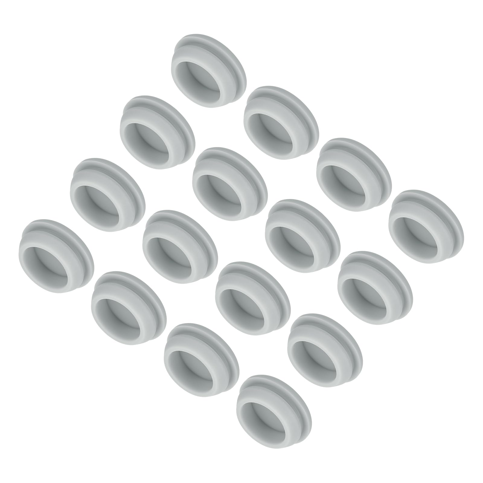MECCANIXITY 16pcs Silicone Snap in Locking Hole Plugs,20mm/0.8 Inch Mounting Diameter Narrow Groove Width 2mm Panel Seal Cover Round for Kitchen Bulkheads Waterproof Sealing Plugs Grey