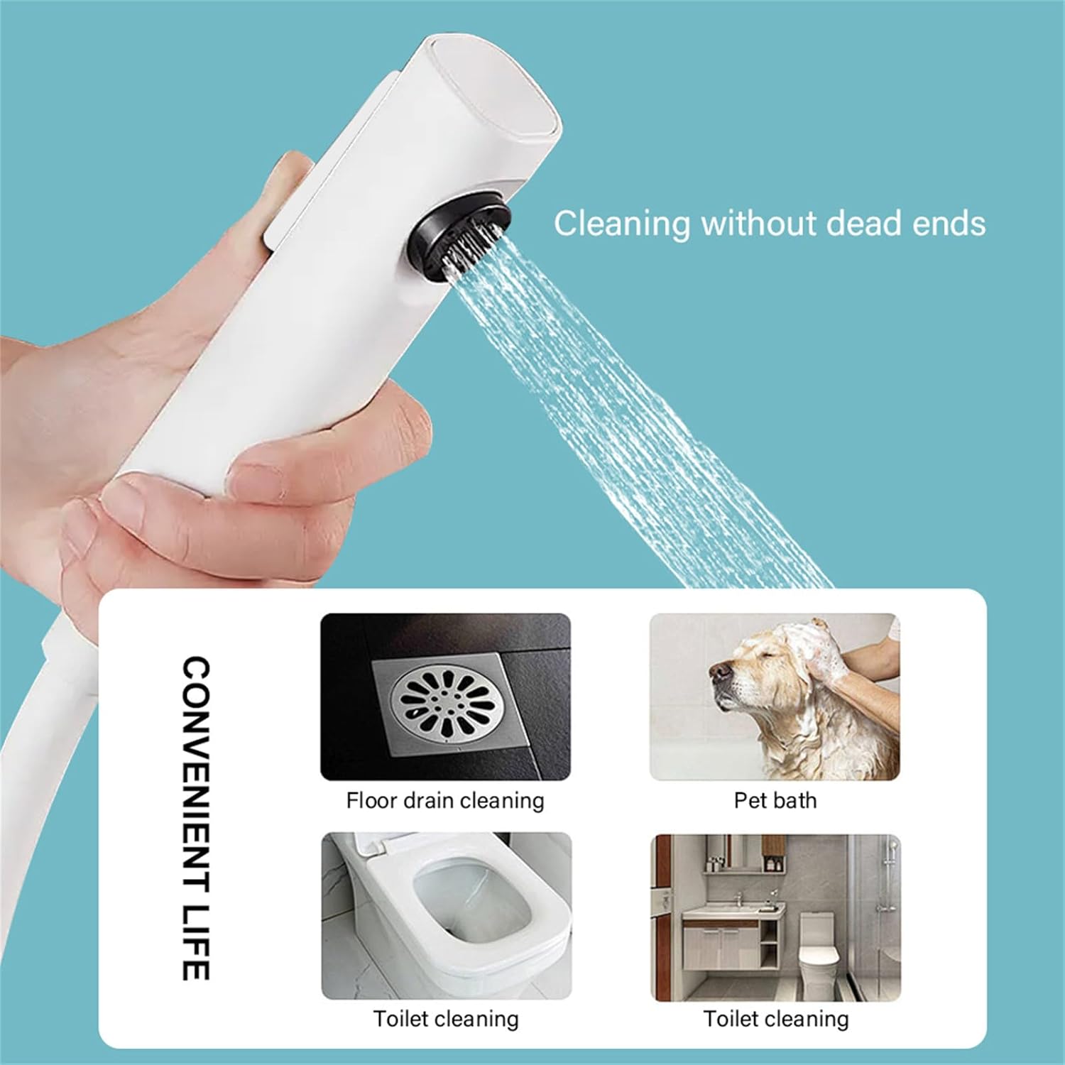 Shower System, Bathroom Shower Faucet Set Complete 4 Functions Shower Fixtures Wall Mounted Shower Kit with Valve and Rain Shower Head, 3 Functions Handheld Shower Head