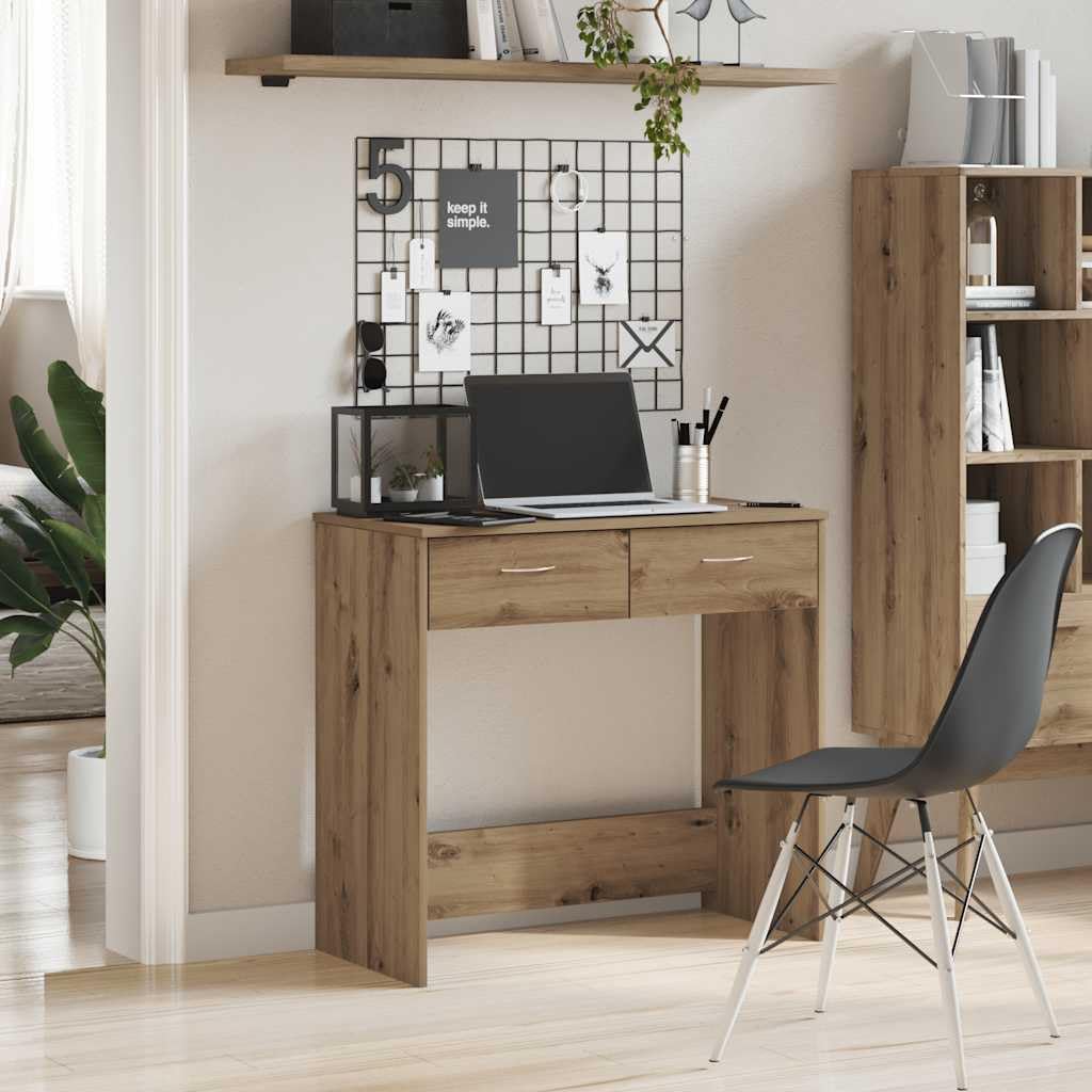 Bureau de 80 cm avec tiroirs table de bureau en bois compacte facile d\'entretien