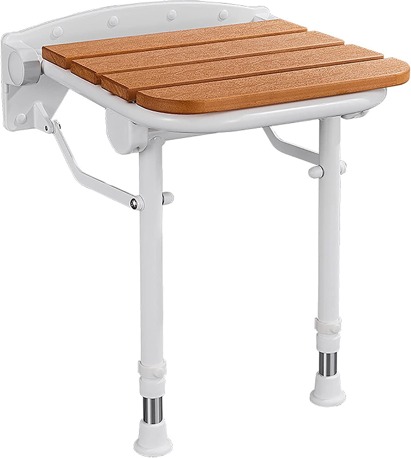 Tabouret de douche pliant mural en bois pour PMR et senior