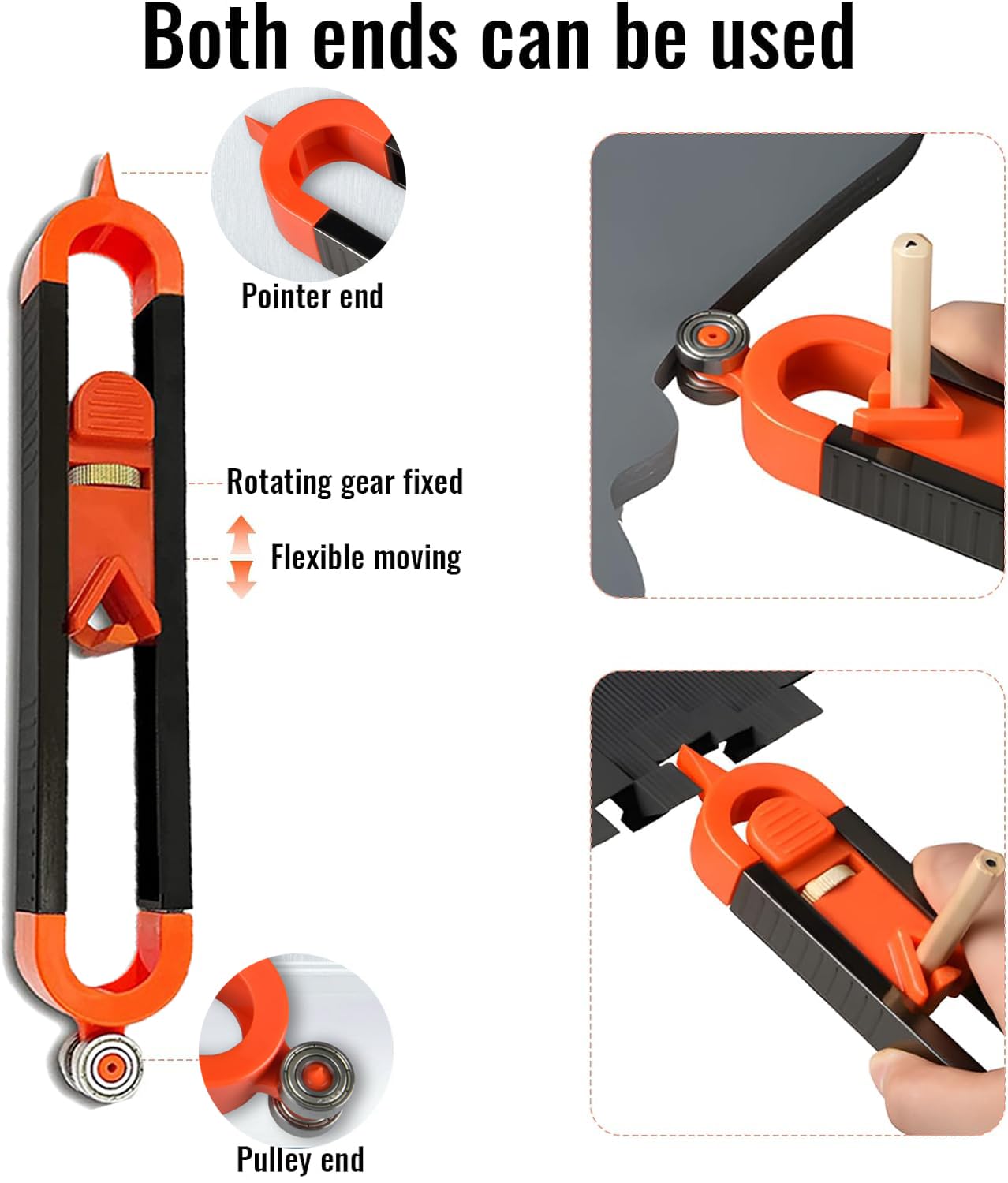 Herramienta de contorno de forma de calibre, herramienta de perfil de medidor de contorno con cerradura, herramientas de medición duplicador de formas para carpintería – 10 pulgadas y 6 pulgadas