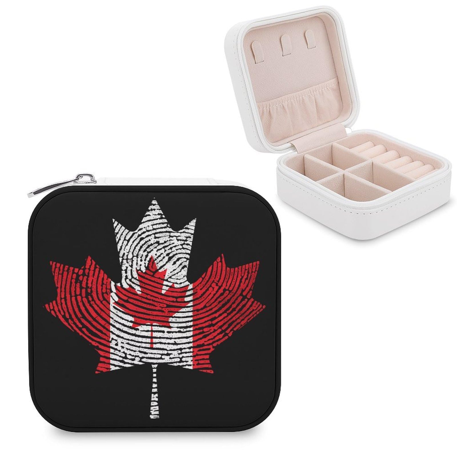 CUTJMDNGH Canada Canadian Flag Jewelry Box for Women Jewellery Case Organizer Storage Boxes Craft