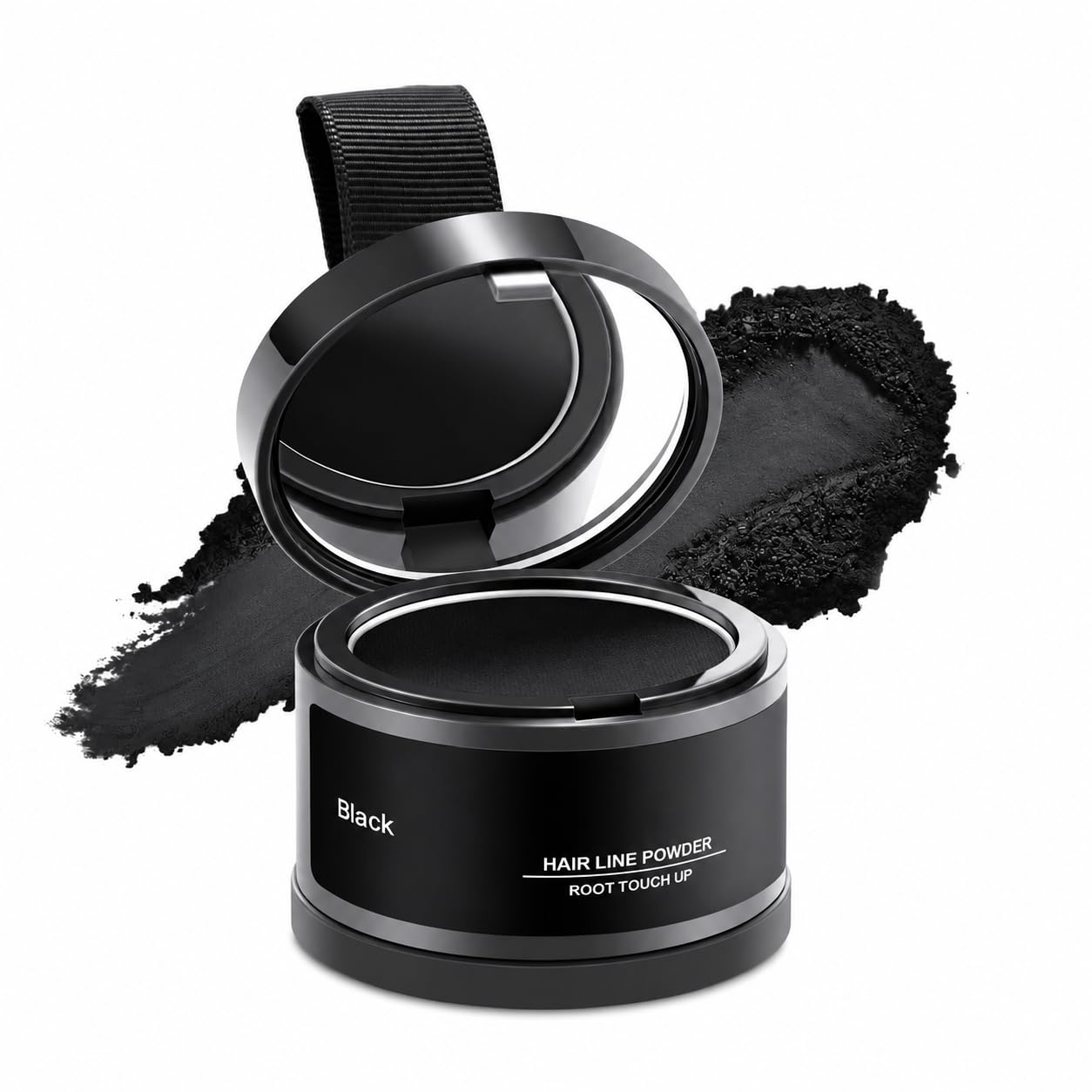 Hair Line Powder Root Touch Up | Hairline Shadow Powder with Puff Applicator | Instant Hair Root Cover for Thinning Hair, Grey Roots & Bald Spots | Natural Matte Finish | Black-picture-26