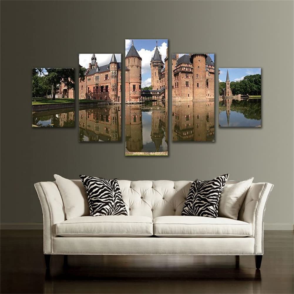 Peinture 5D diamant 5 pièces grand format sans pli pour réussir sa broderie de château