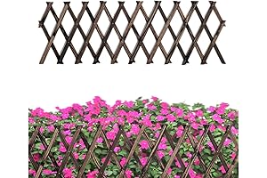 Expandable Garden Trellis - 12" x 75" Decorative Wooden Lattice Fence for Climbing Plants