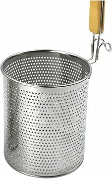Wood Handle Chips Frying Cake Boiling Stainless Steel Basket Food Dough Vegetable Boiling Strainer