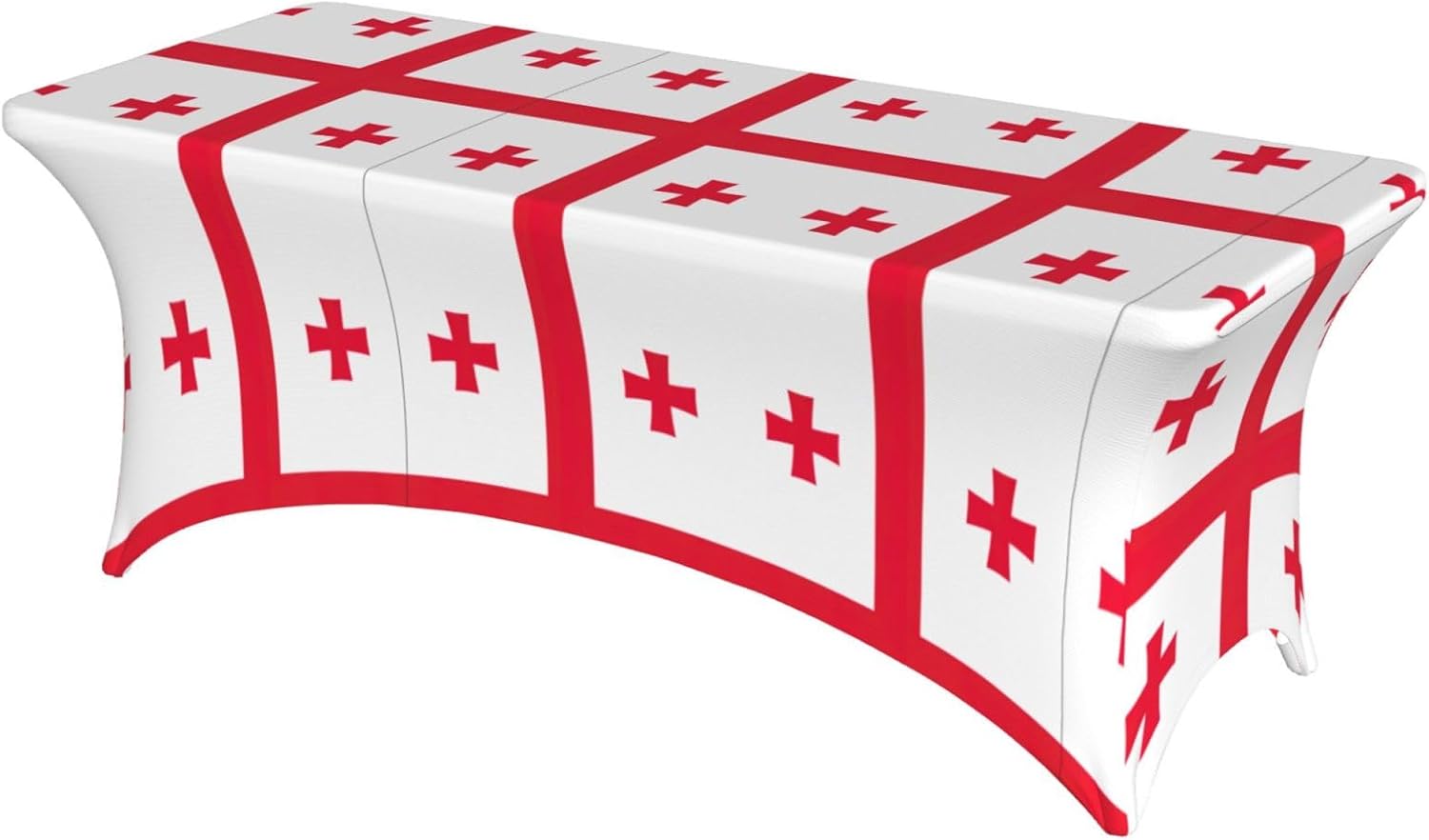Flag of Georgia Print Table Cover Rectangular Tablecloth for 6-Foot Tables for Wedding Banquets Outdoor