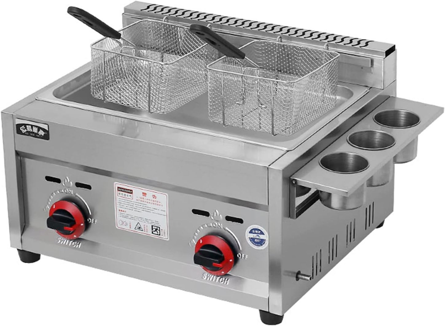 Professional Restaurant Commercial Gas Fryer, Stainless Steel Tabletop