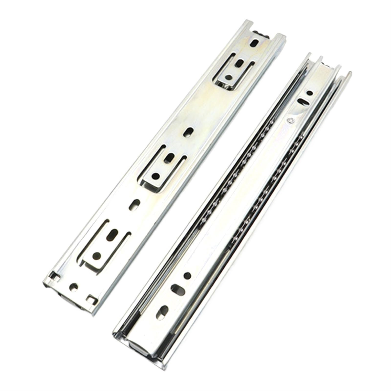 Drawer Track, Three-Section Buffer Mute Push-Pull Drawer Wardrobe Sliding Rail Telescopic Hydraulic Solid Track Slide for Drawer(12inch)