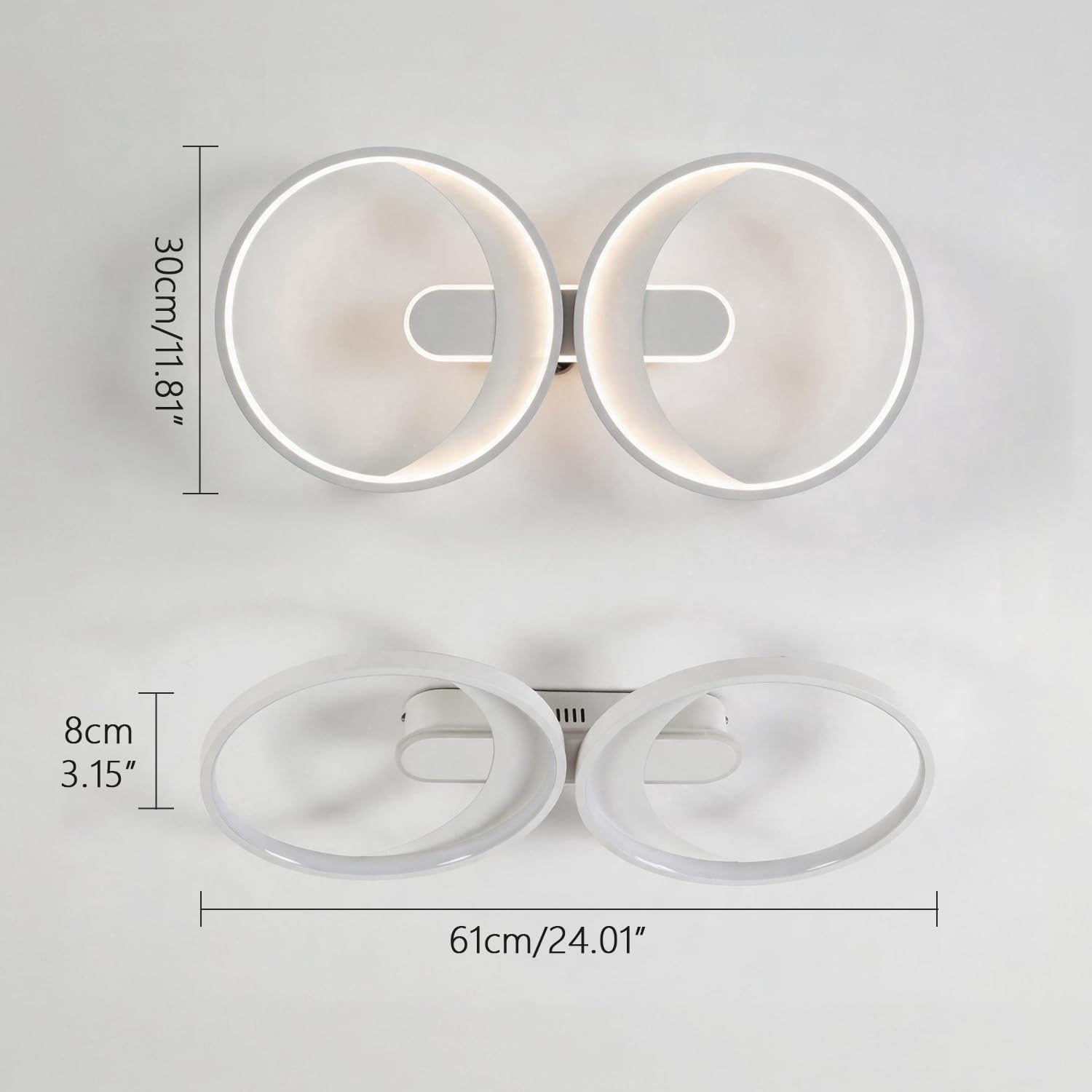 KZT Smart Plafoniera dimmerabile con telecomando lampada da soffitto con Matter compatibile Alexa e Google Assistant 42W LED moderna plafoniera, controllo vocale e applicazione, per soggiorno e camera