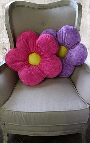 Miniatura 6 de Snuggle Stuffs Adorable almohada de 15 pulgadas con diseño de flor de minky rosa
