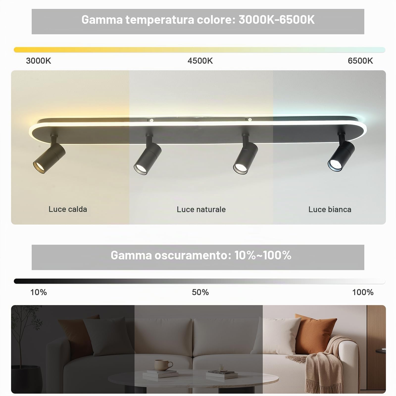 GEADI Plafoniera LED Soffitto Moderna, 110cm 58W Plafoniere da Soffitto Regolabile con Telecomando, Lampada da Soffitto per Soggiorno, Camera da Letto, Bagno, Tavolo da Pranzo, Corridoio