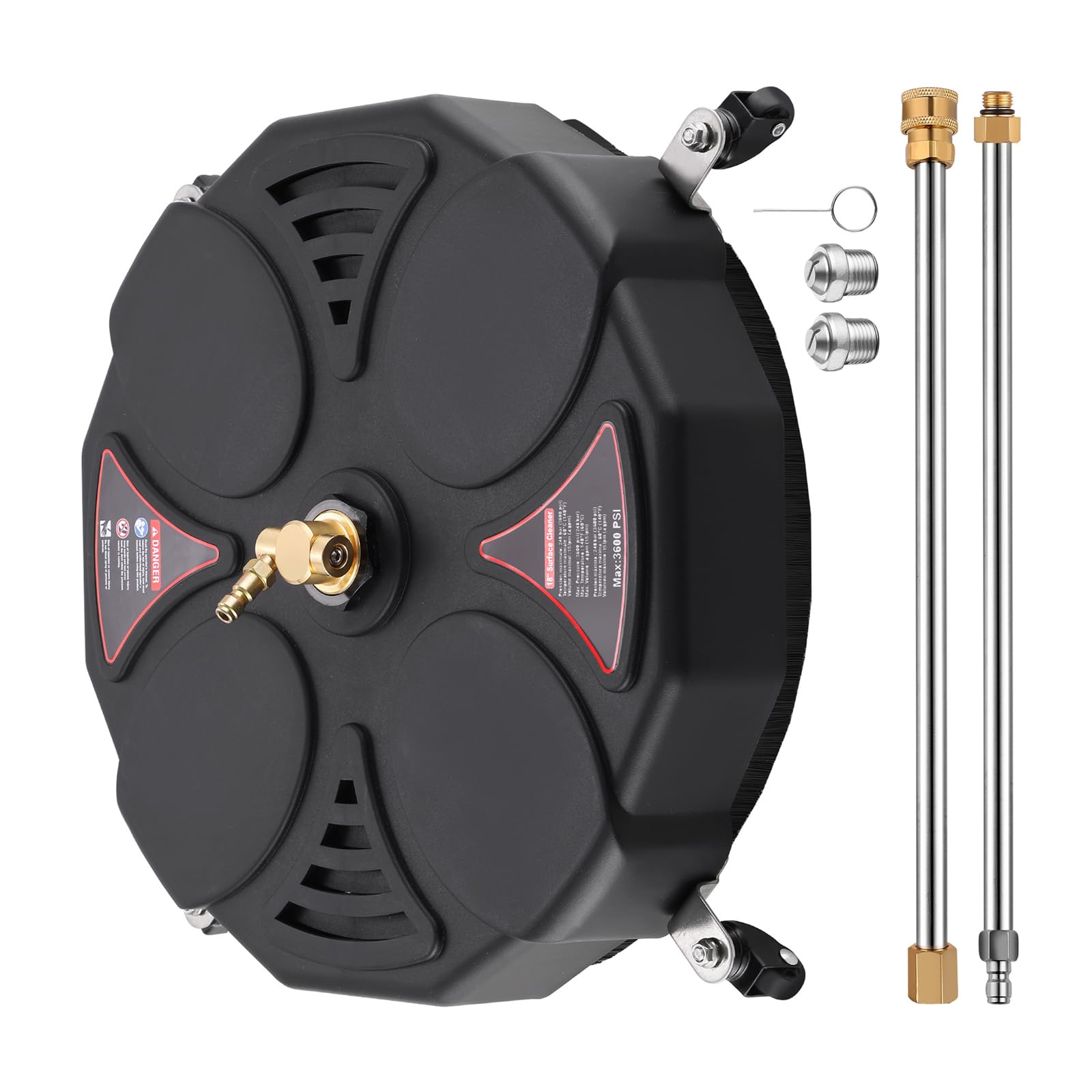 Accesorio limpiador de superficies de 3600 PSI, gran área de cobertura de 13 pulgadas para limpieza de paredes de patio de hormigón, cobre y superficies