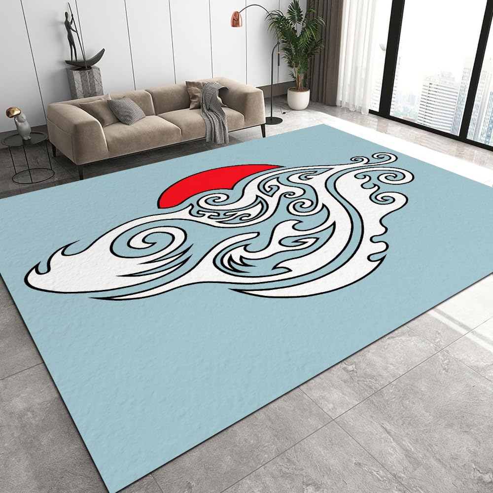Tapis de Salon 140x200cm Style Japonais Tapis de canapé Décoration Maison Chambre Vagues De Kanagawa 3D Tapis de Sol pour Chambre à Coucher Salon Couloir d'entrée Salle à Manger Tapis De Mode Doux