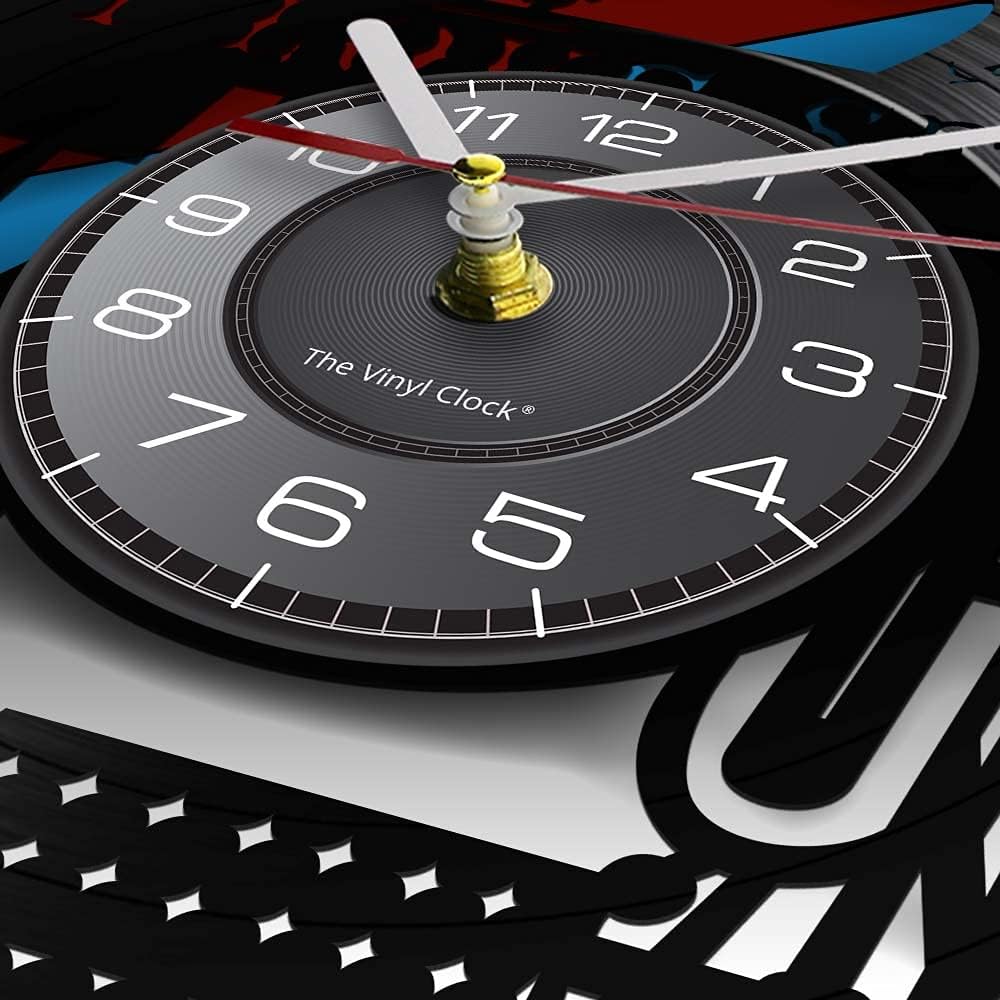 Sewing Machine Vinyl Record Wall Clock for Sewing Room Battery Operated Silent Quartz Watch Seamstress Decor Quilting Needlework Silent Clocks