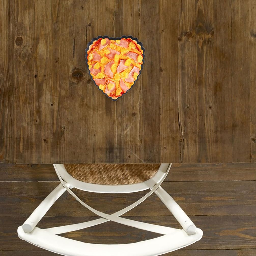Set 6 Teglie per Crostatine Conductività Termica Eccellente a Forma di Cuore in Acciaio al Carbonio Nero, Bordo Elegante Ondulato, Facile da Pulire per Dolci e Occasioni Speciali