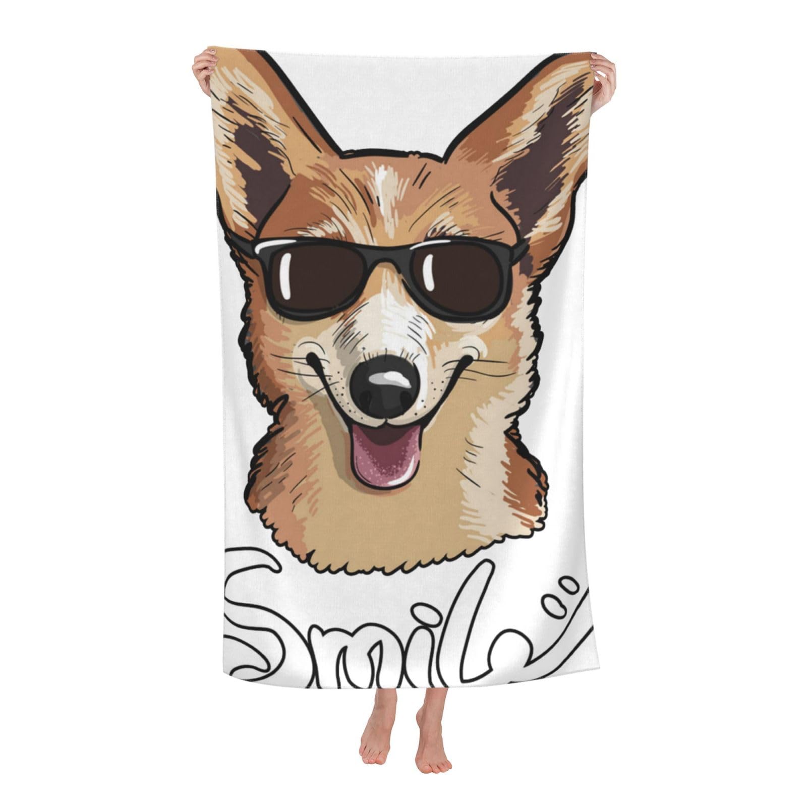 LSRCPD Beach Towel Welsh Corgi Dog Microfiber Beach Towels Blanket Oversized Tropical Big Extra Large XL Pool Towels Quick Dry Sandproof for Women Girls Kids