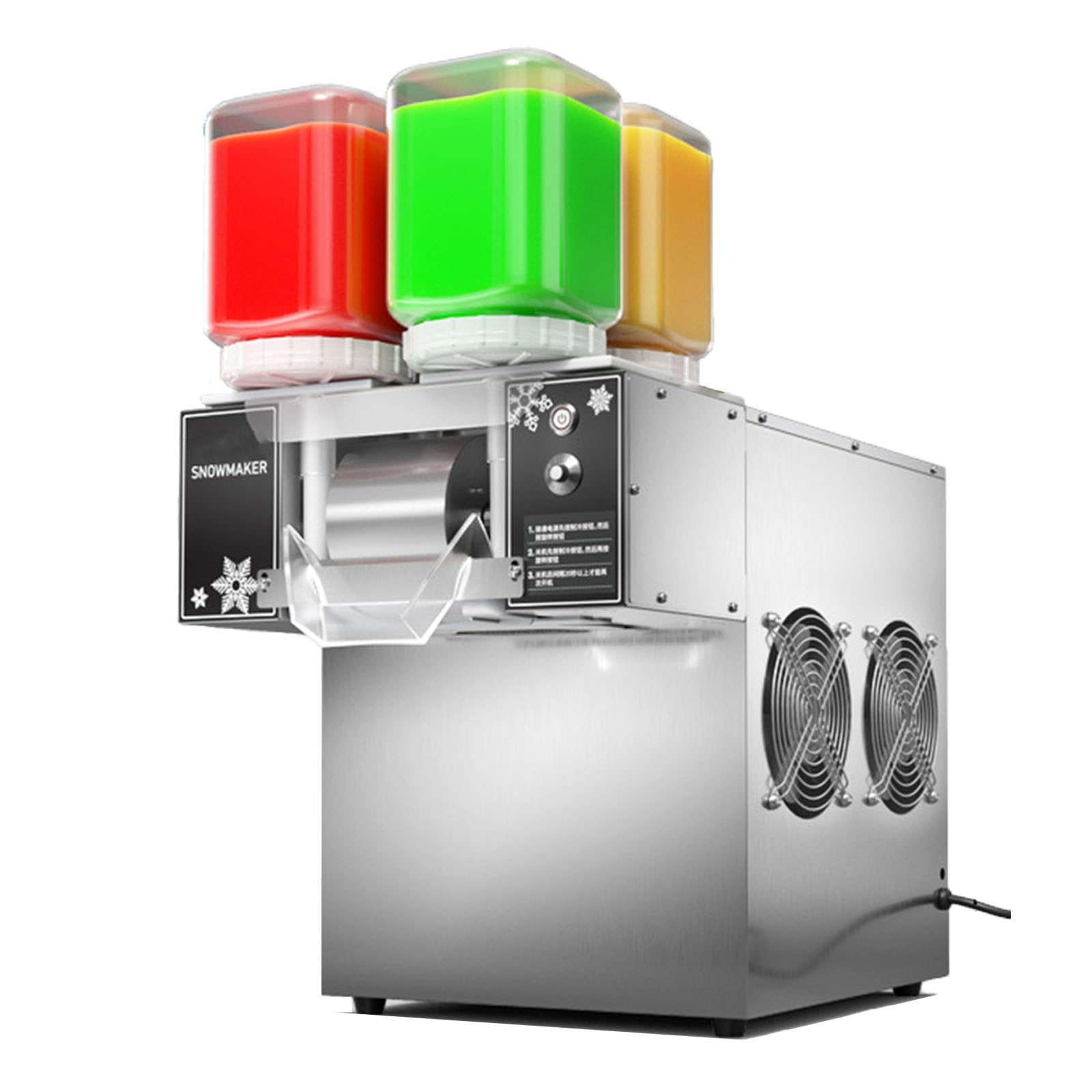 PtaTritious Commercial Snowflake Ice Machine, 750W/1200W Speed Adjustable Snow Cone Maker, Shaved Ice Machine, Air Cooling System for Rapid Heat Dissipation Four Barrels 750W