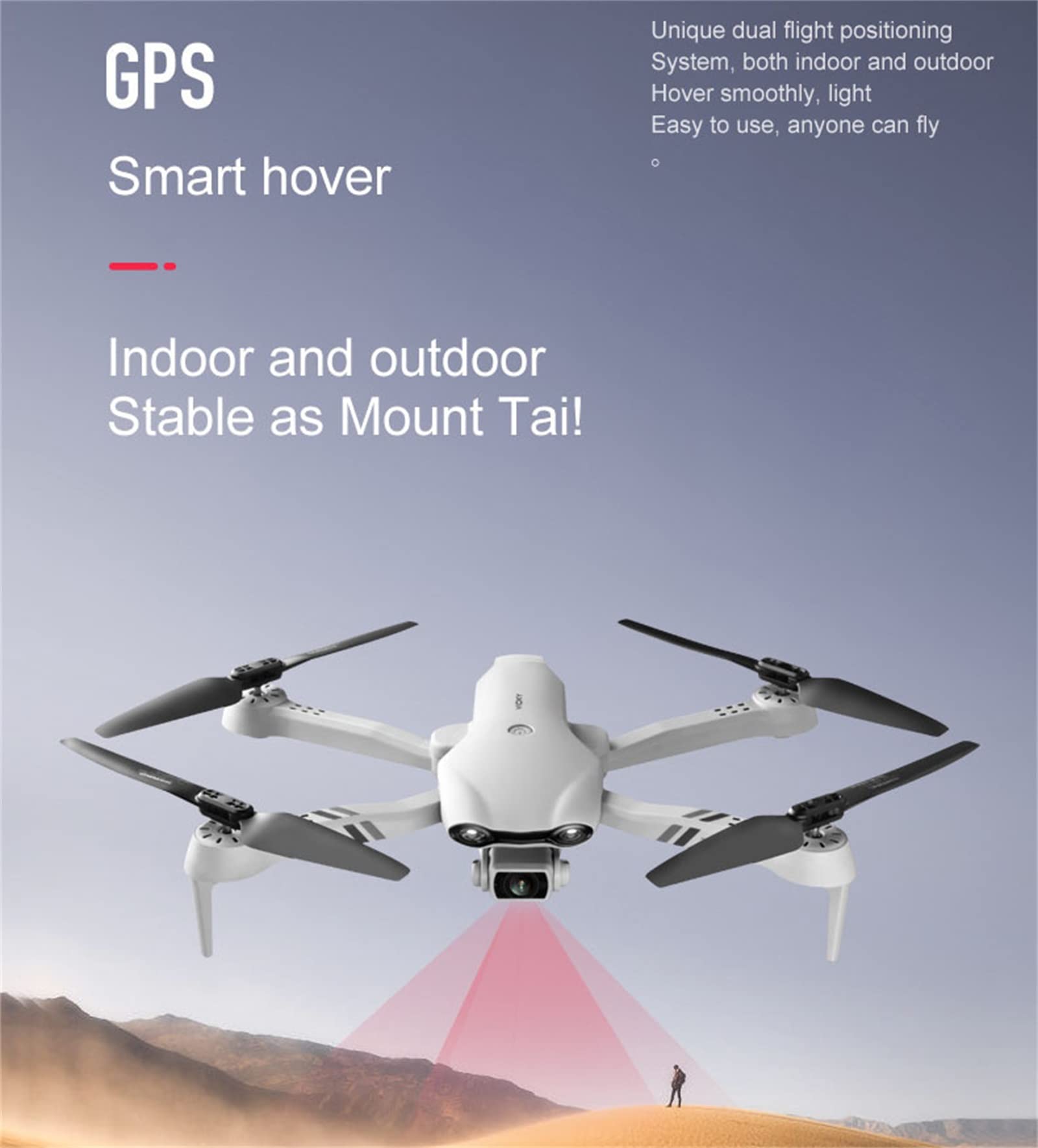 Drone, UAV, piksele na poziomie filmu 6K, system zapobiegaj膮cy zgubieniu GPS, transmisja obrazu 5G wifi w wysokiej rozdzielczo艣ci, obiektyw do pozycjonowania przep艂ywu optycznego, swo