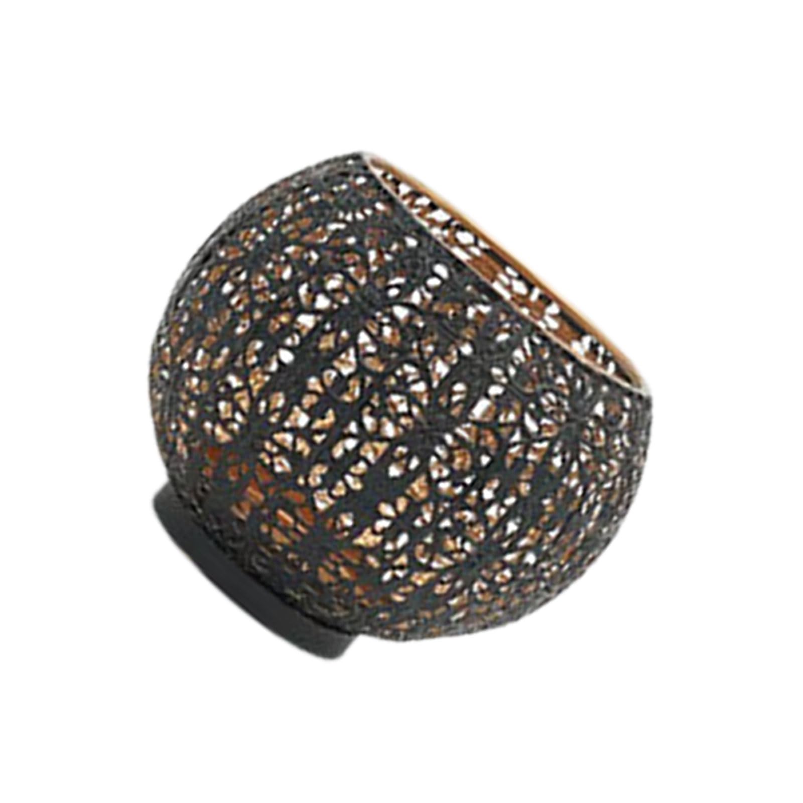 Msioytog Wrought Iron Sphere Shape Holders with Intricate Cutout Design for Home Decors and Romantics Ambiances Hollow Out Iron Holders
