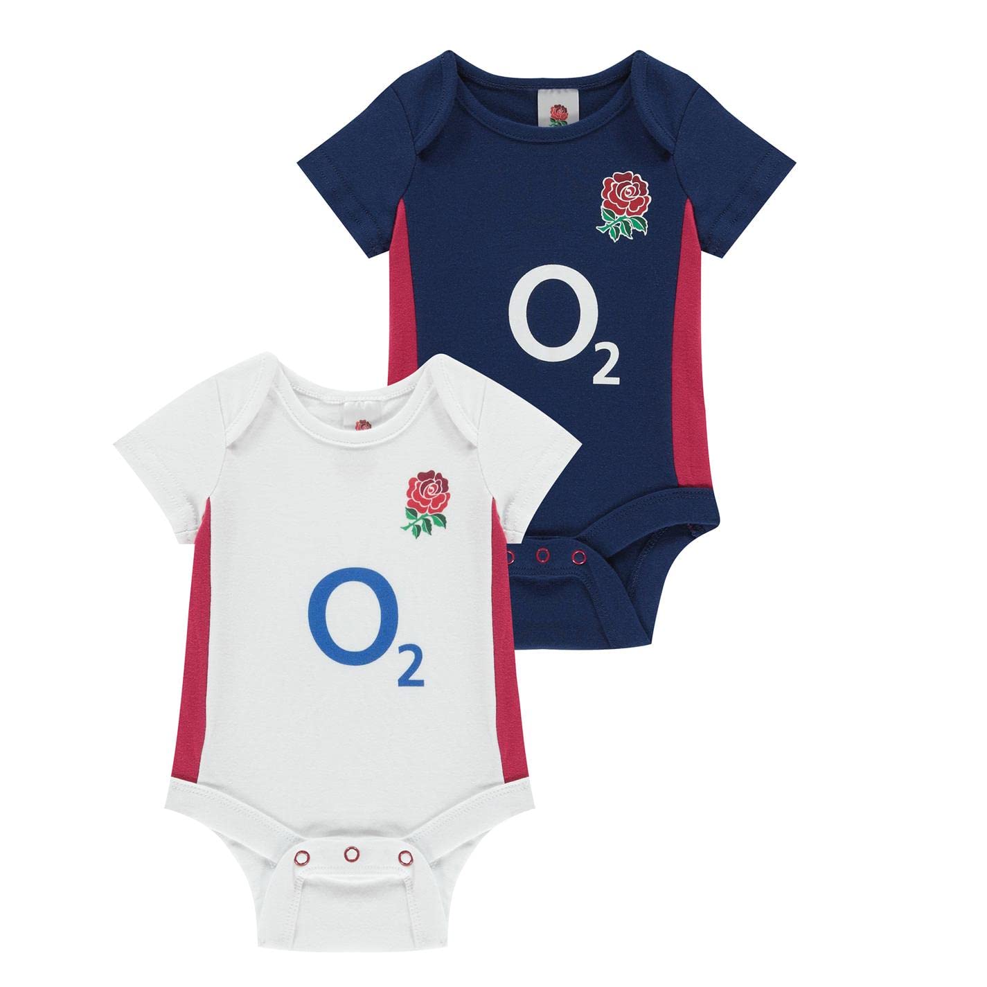 Baby Babies 2 Pack England RFU English Rugby Kit Bodysuits Vest Home & Away Kit Colours 100% Official… (3-6 Months)