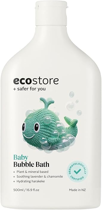 ecostore Bubble Bath, Lavender & Geranium, 16.9 fl oz 500 ml, Foam Bath, for Babies, Bath, Foam Bath, Organic Chamomile, Gentle on Skin, No Synthetic Fragrances