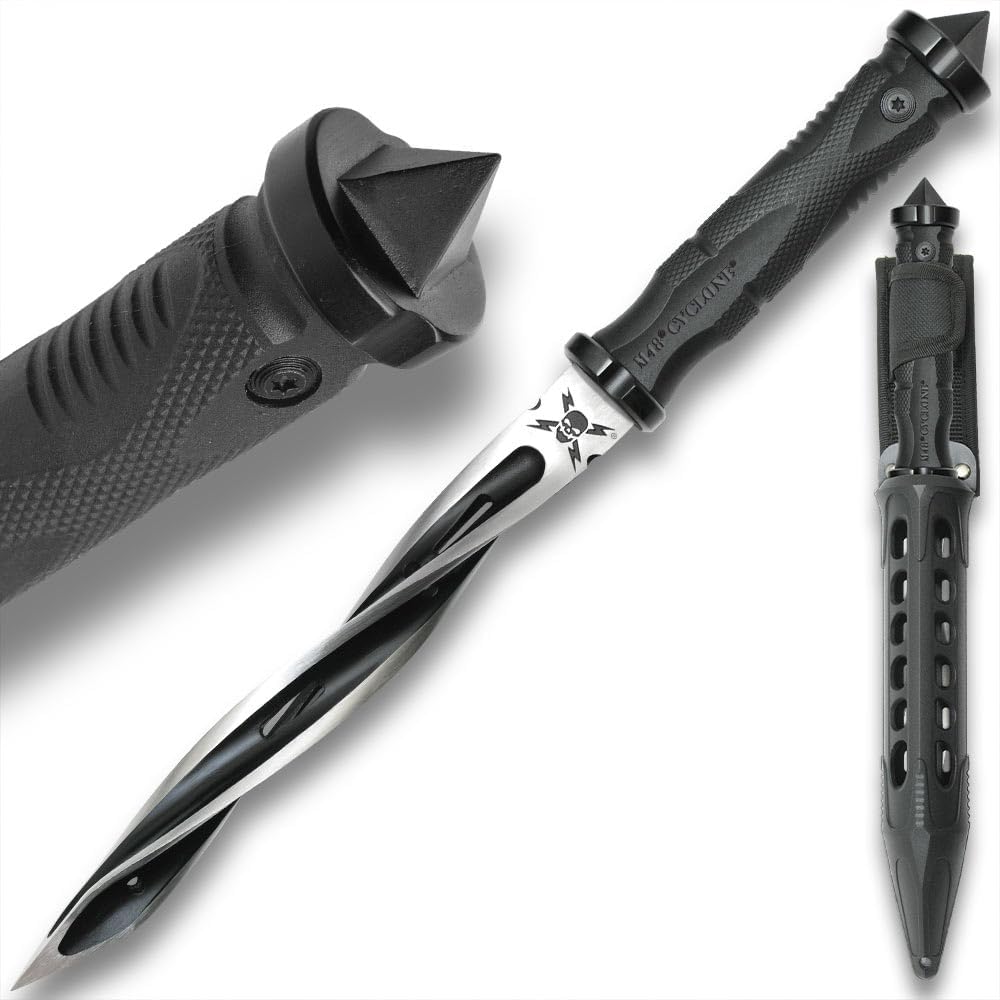 M48 Cyclone Tri-Edged Spiraling Dagger Knife With Custom Vortec Sheath