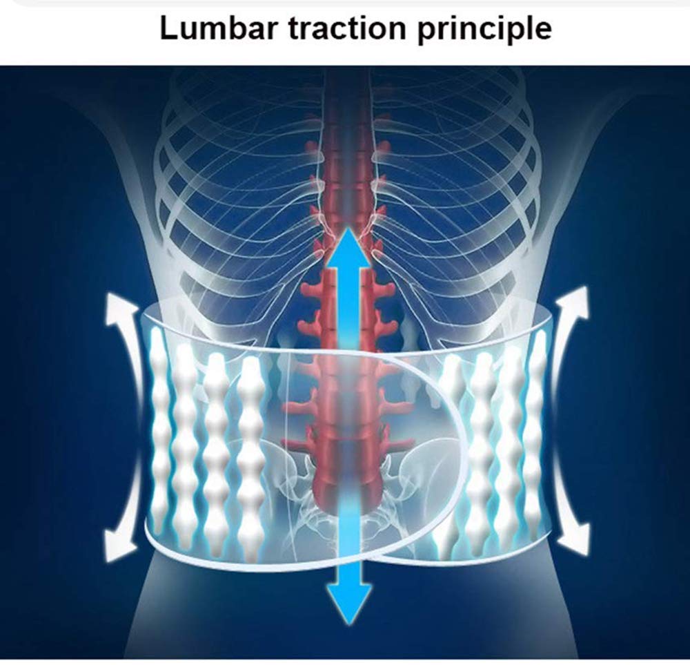 Gonfiabile cintura, decompressione posteriore, lombare Brace correttore Relief disco lombare Estricatore, sciatica, stenosi spinale, scoliosi o Ernia del disco,Bianca