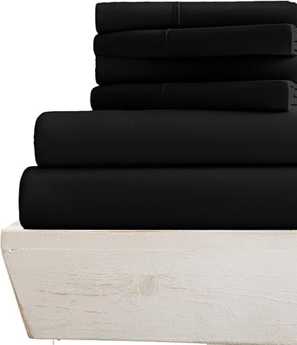 Miniatura 1 de Juego de sábanas Giza de 7 piezas, 1000 hilos, 100% algodón egipcio Giza, 2 ajustadas, 1 plana, 4 fundas de almohada, algodón suave de fibra larga,