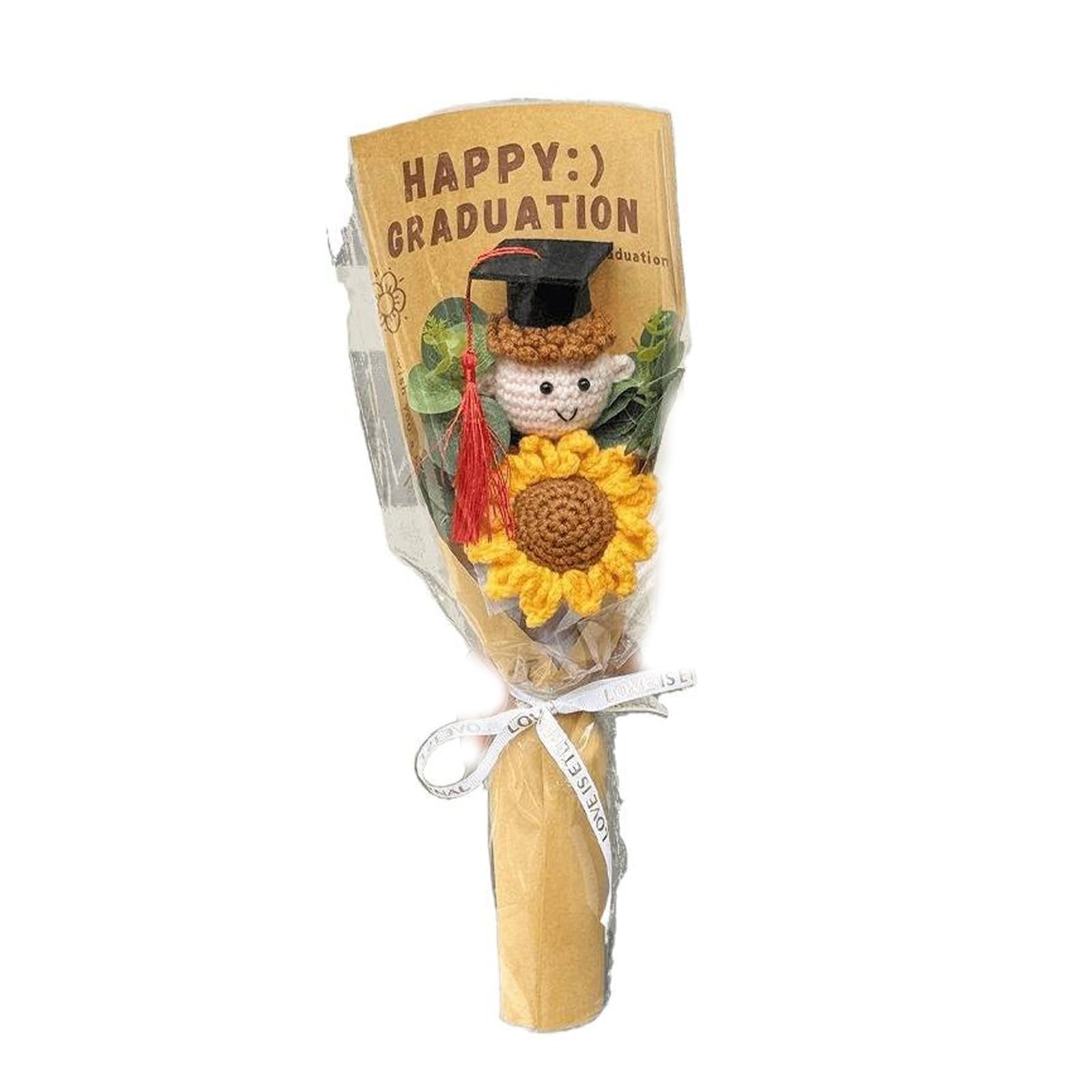 ZEPFJHE Artisanal Knitted Sunflowers Bouquets Long Time Fiber Art Celebration Decorations Grads and Special Event Home Celebration Decorations