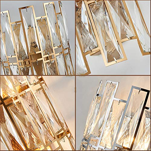Aplique de pared LED de cristal moderno en oro de lujo para dormitorio 4
