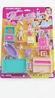 Pretty House Kids Dollhouse Furniture Playset with Doll Figure | Ages 3 and Up, Imaginative Role Play, Durable Safe Plastic, Develops Creativity, Multiple Accessories