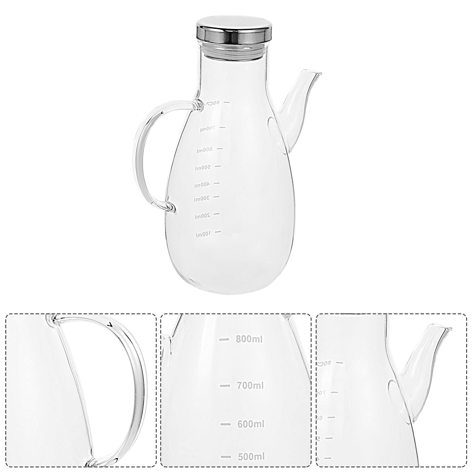 1pc Graduated Oil Pot Anti-Leak Oil Pot Creative Oil Kettle Kitchen Seasoning Bottle Large Capacity Storage Bottle Olive Oil Container Condiment Storage Bottle Kitchen Oil Kettle