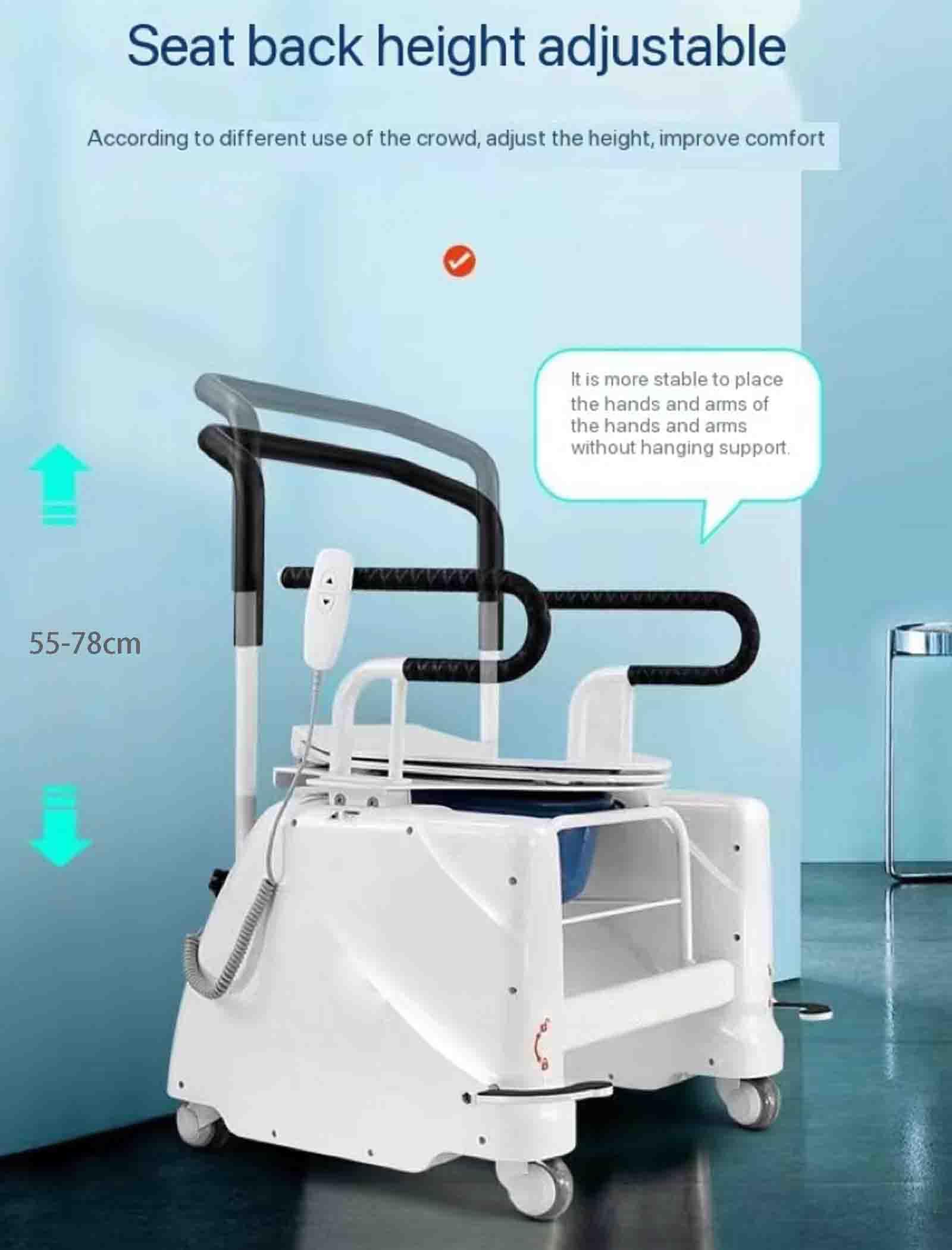 Elektryczny podnośnik toaletowy Podnoszona elektryczna deska sedesowa dla seniorów Krzesło toaletowe z podłokietnikami dla osób starszych Wspomaganie podnoszenia toalety