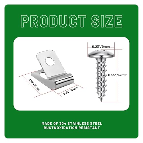 Miniatura 2 de Abrazaderas de alambre para cercas agrícolas, clips de alambre de acero inoxidable con tornillos, clips de valla de vinilo para árbol de Navidad,