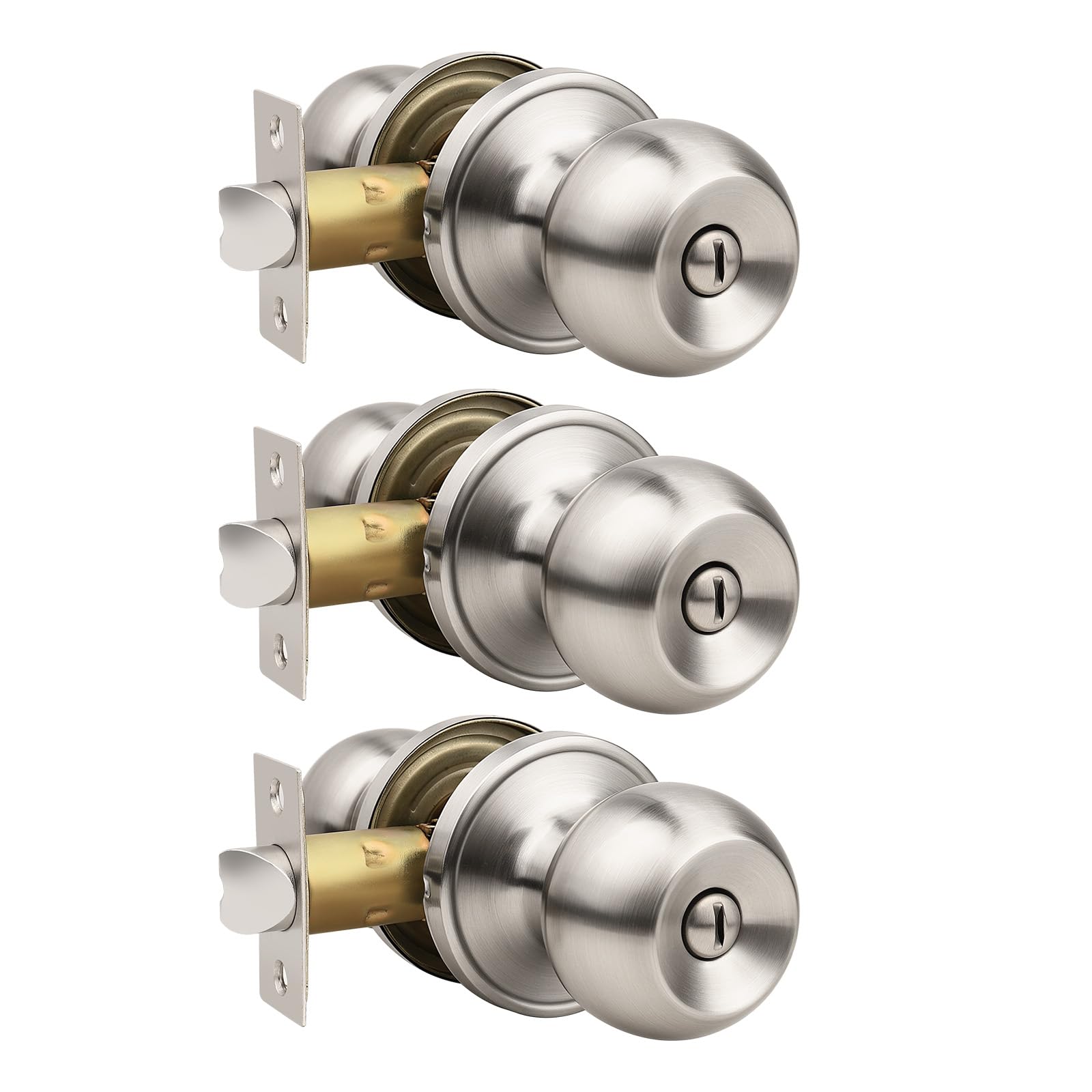 Privacy Door Knobs - 2 Pack Satin Nickel -22 Privacy Door Knobs - 2 Pack Satin Nickel -22