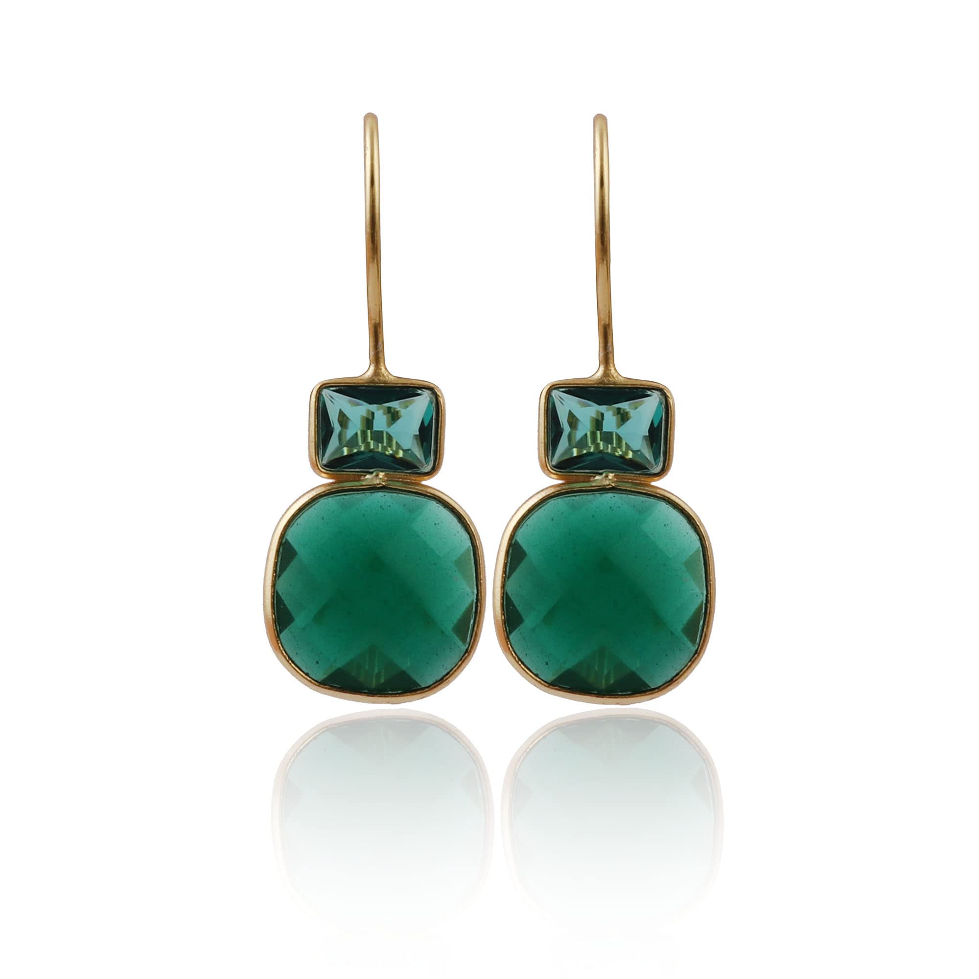 Gold Plated Apatite & Green Onyx Gemstone Bezel Set Earring | Handmade Drop Earrings Jewelry | Hook Earrings Gift For Bridesmaid | 1801)4 (B09LYKFX3C) Amazon Price History, Amazon Price Tracker