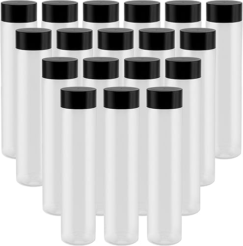 18 botellas sensoriales vacías a granel de 18 onzas, botellas de jugo de plástico con tapas, recipientes transparentes reutilizables para bebidas,
