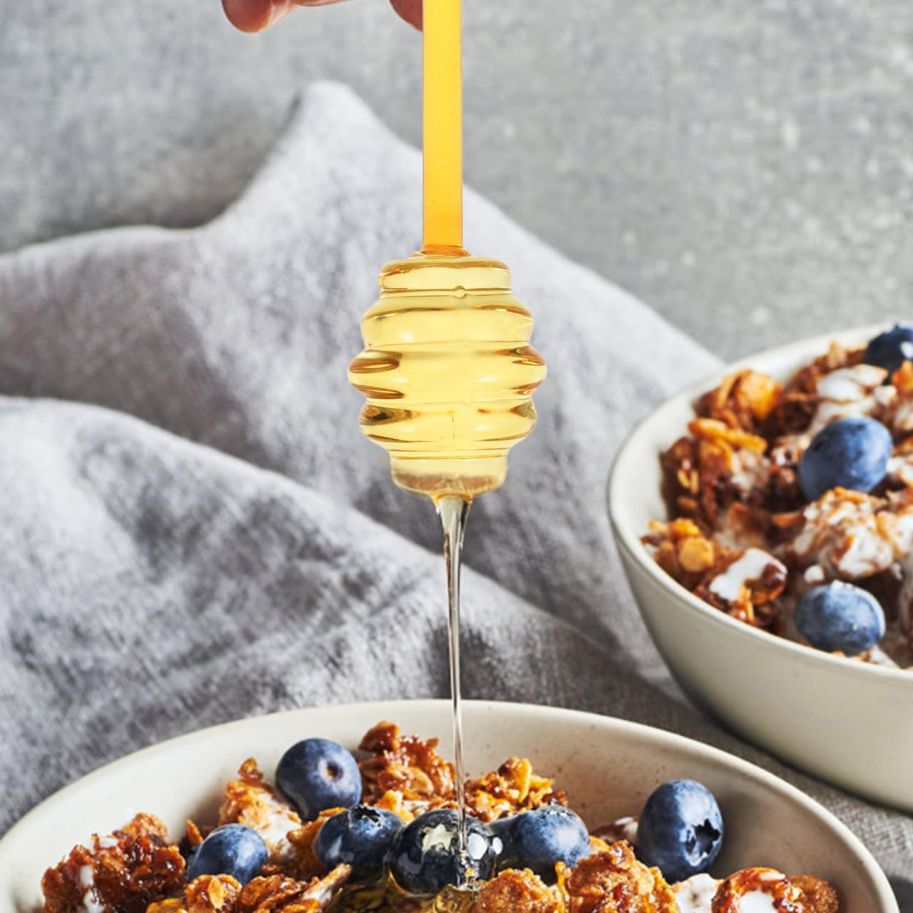 CALLARON Honey Stirrer Honey Stirring Rods Honey Scoop Portable Honey Stirring Spoons Honey Stick Stirrer Honey Mixing Spoon Honey Comb Wand Honey Dropper Glass To Bake Stirring Accessories - View #5