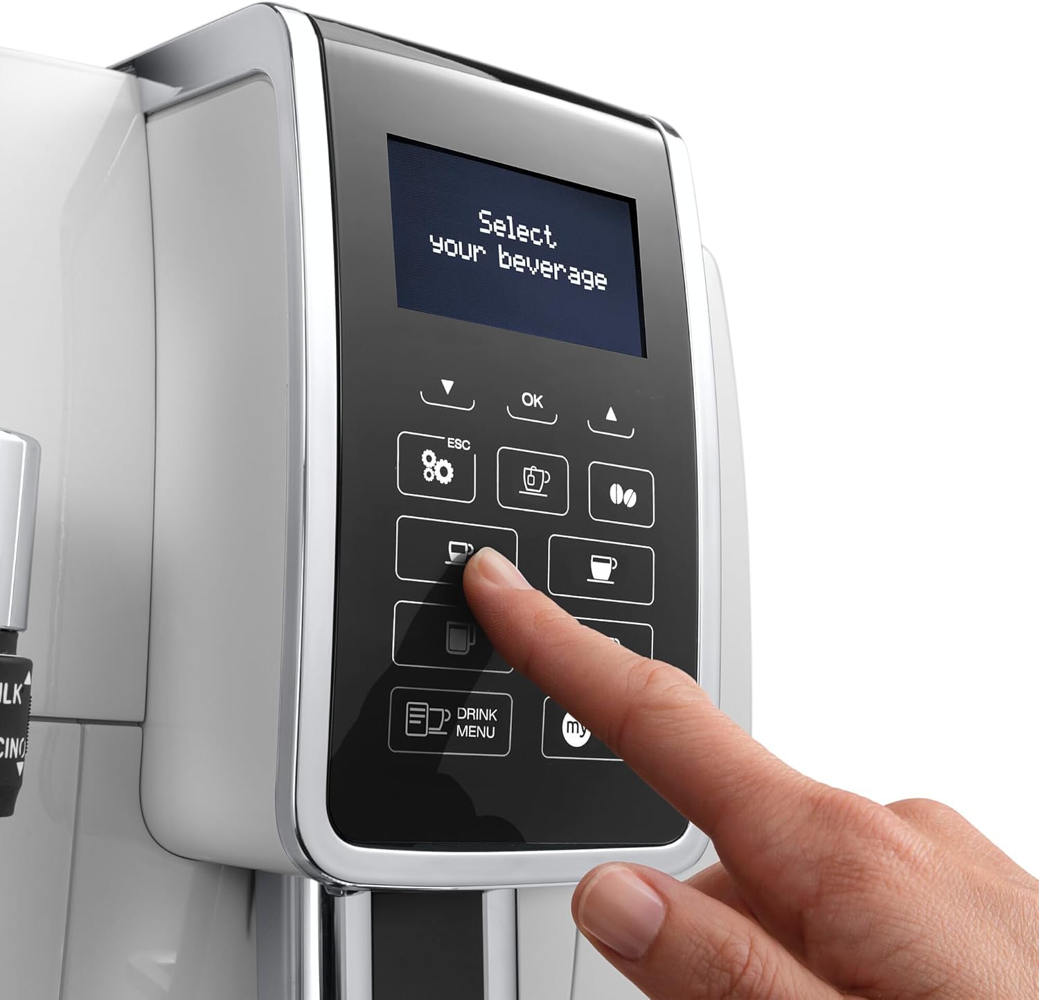 DeLonghi Dinamica Ecam 350.35.W Entièrement automatique Machine à expresso 1,8 L, Blanc